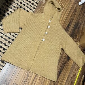 Soft Surroundings Camel Hooded Cardigan